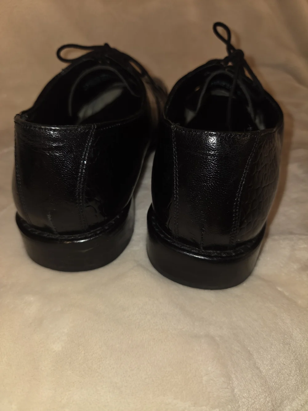 Stacy Adams Black Croc-Embossed Slip-On Dress Shoes